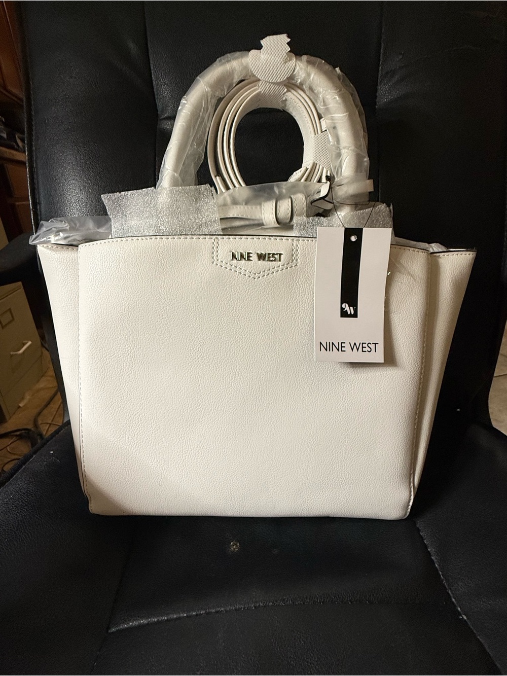 Nine West White Structured Adjustable Bag